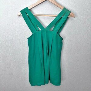 ALICE + OLIVIA | Kelly Green Tank Double Strap Ombré Silk Dress Tank | Size XS